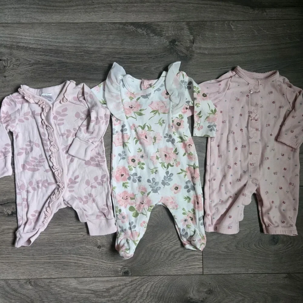 Lot Baby Essentials Modern Moments Gerber Newborn NB Sleeper Footie Romper Boho